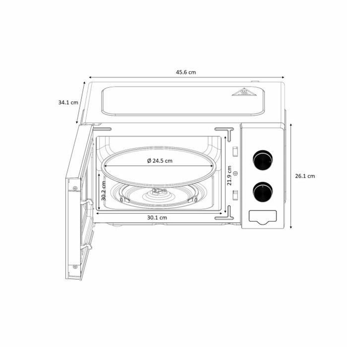 Mikrobølgeovnen Oceanic MO20W11  20 L